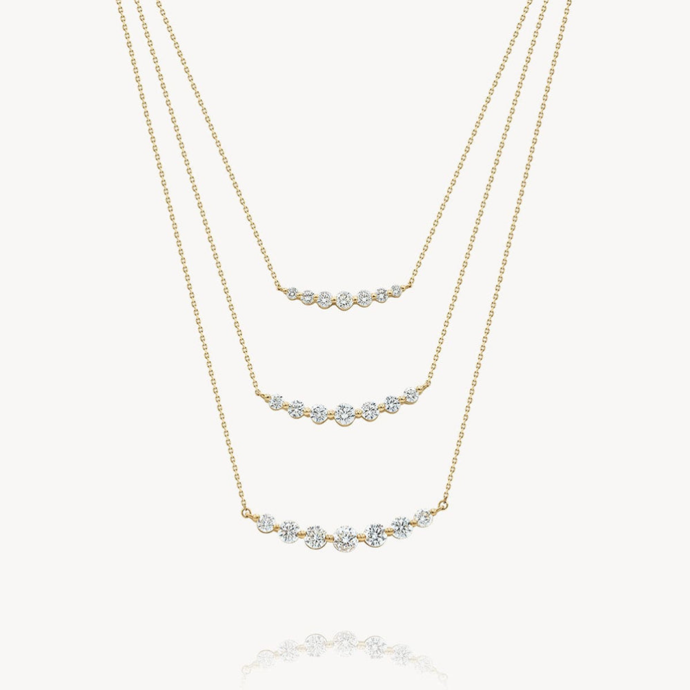 Lab-Grown Floating White Diamond Necklace
