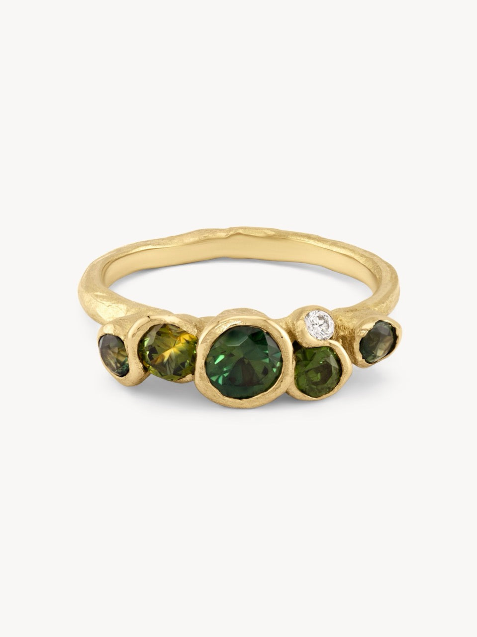 Green Ocean Sapphires Seaweed Ring