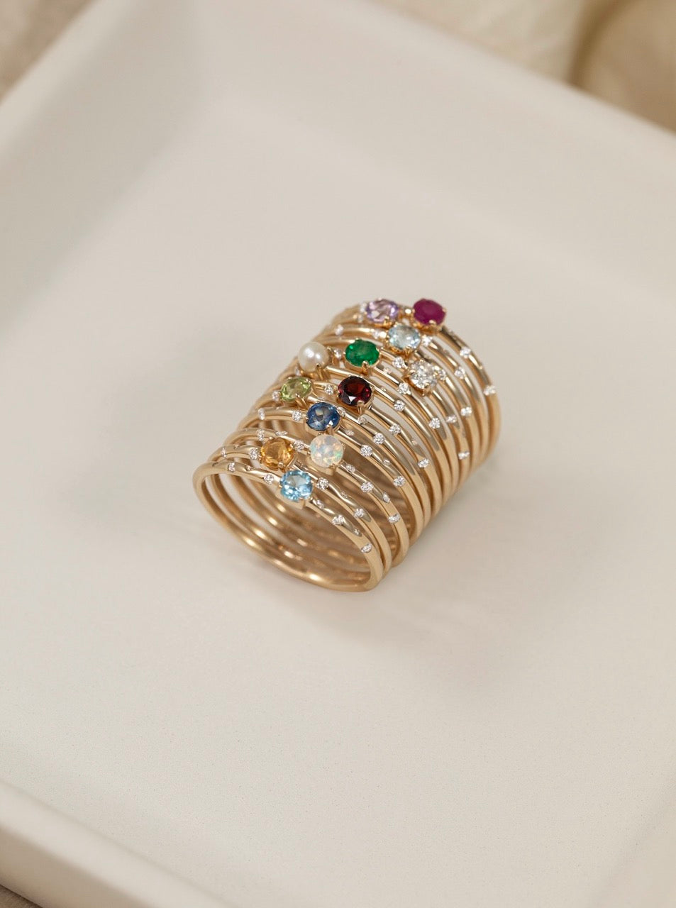 Starry Birthstone Ring
