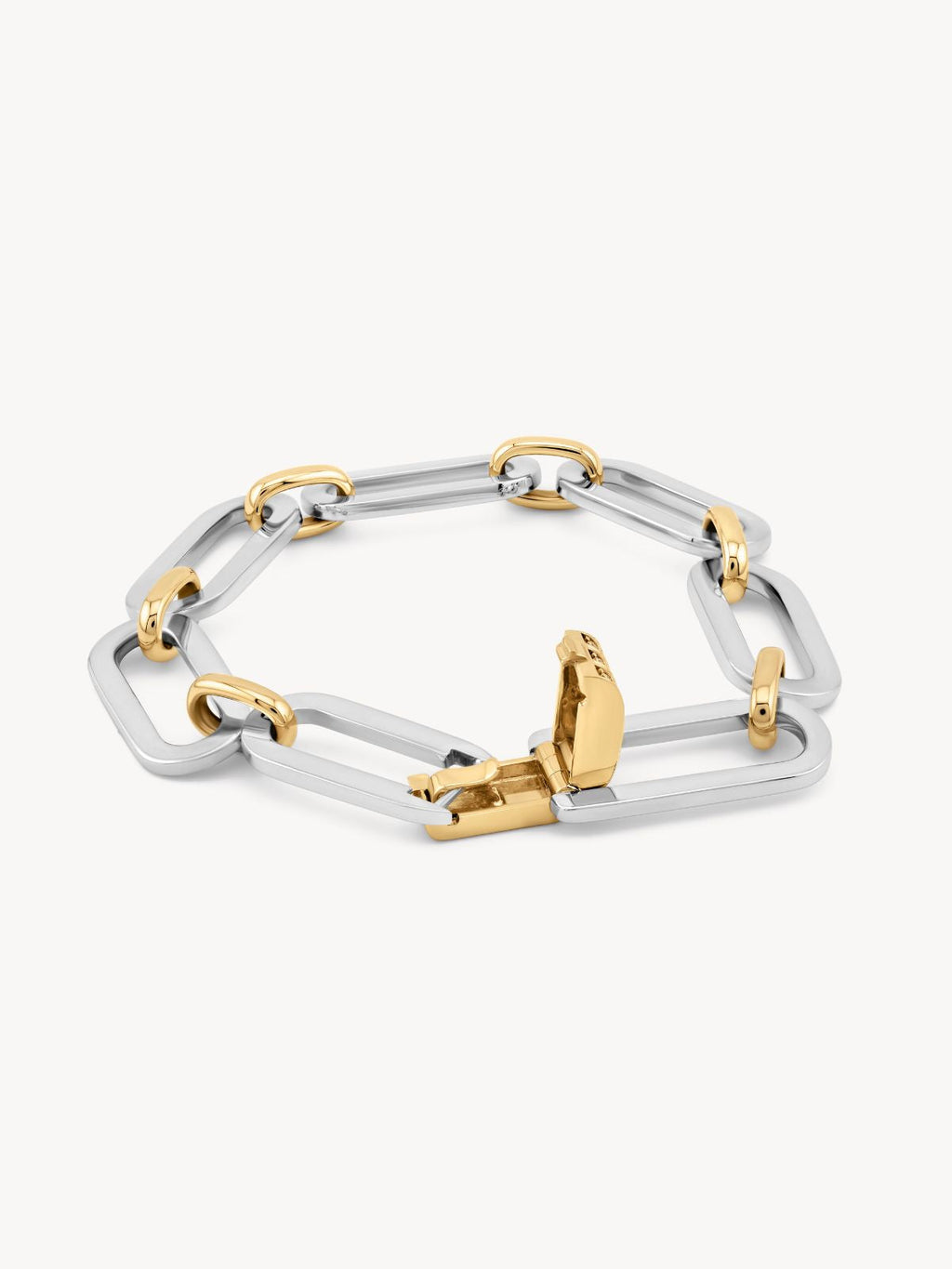 Mixed Metal Latch Link Bracelet