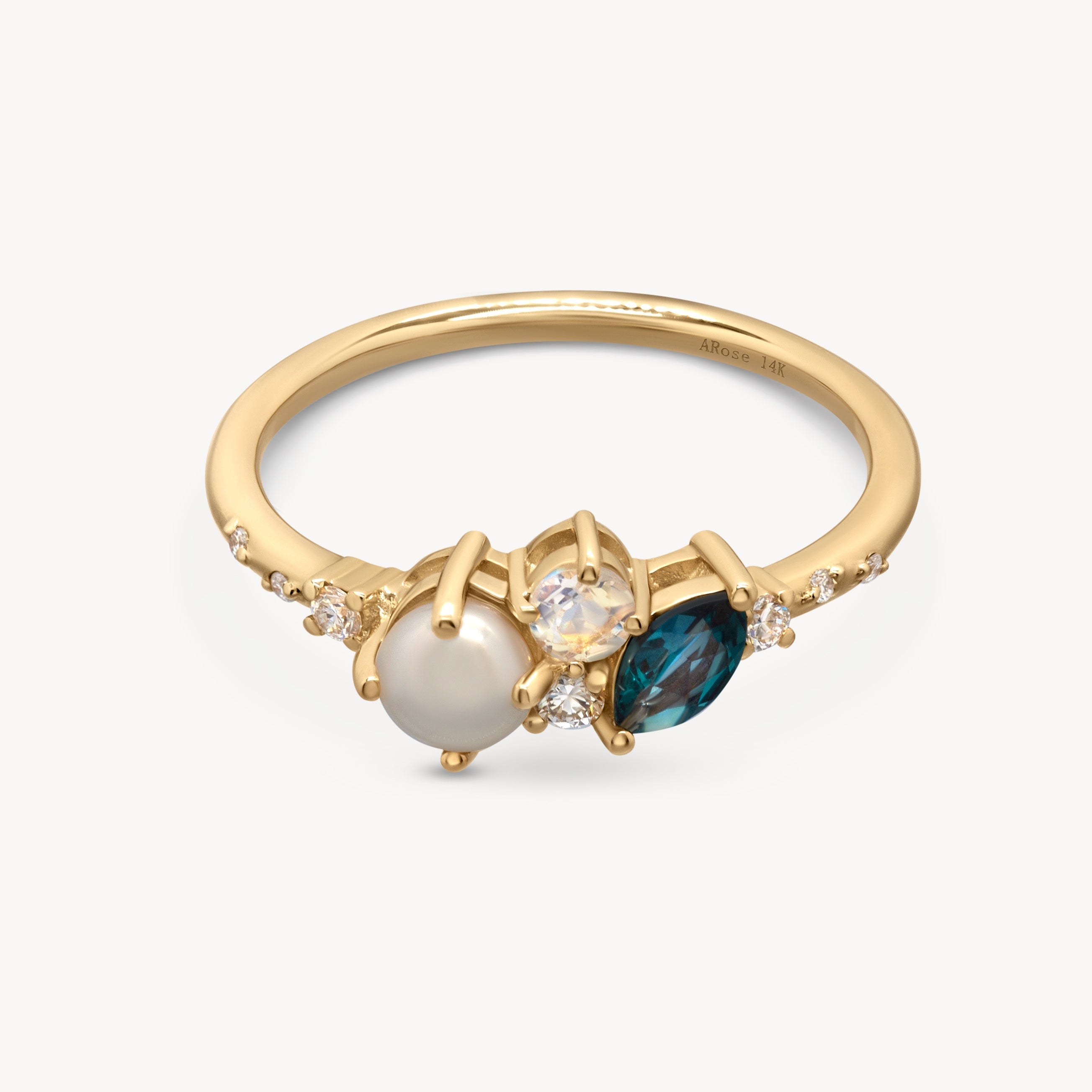 Pearl Ocean Starry Cluster Ring
