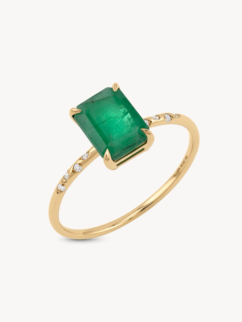 Large Starry Emerald Ring