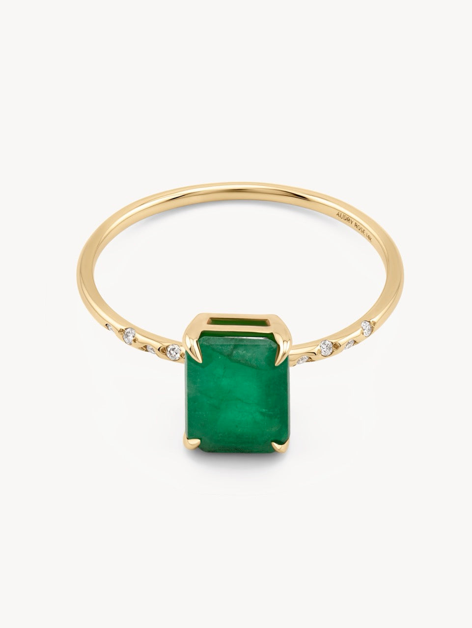 Large Starry Emerald Ring