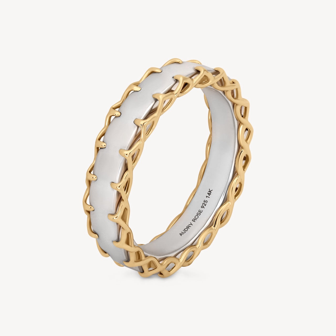 Mixed Metal Stitched Ring