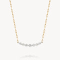 Paper Clip Floating Diamond Necklace - 10k