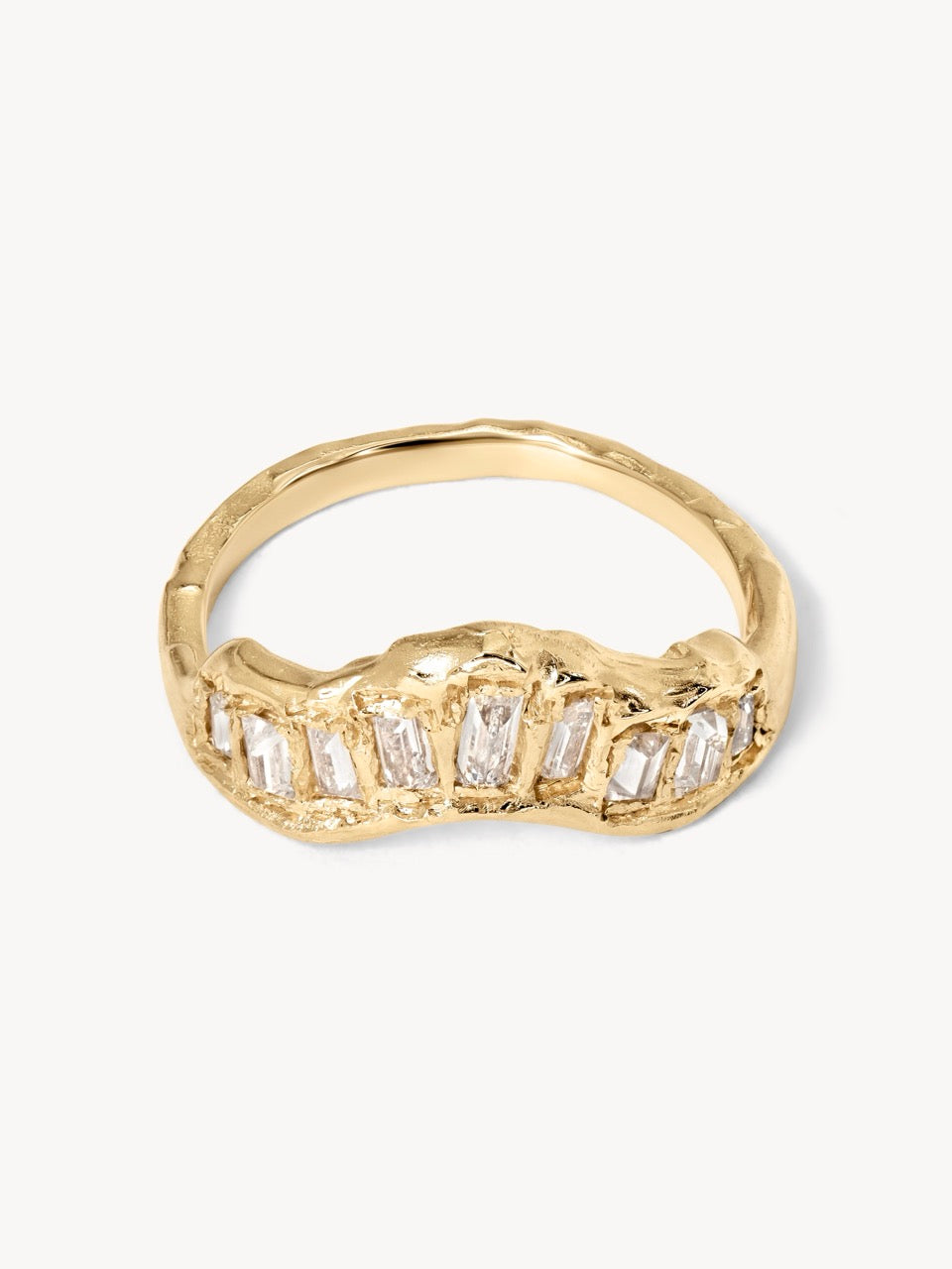 Soft White Diamond Scatter Ring