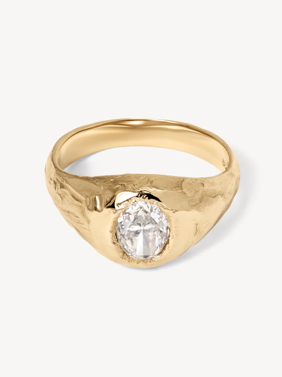 Armach White Diamond Signet Ring