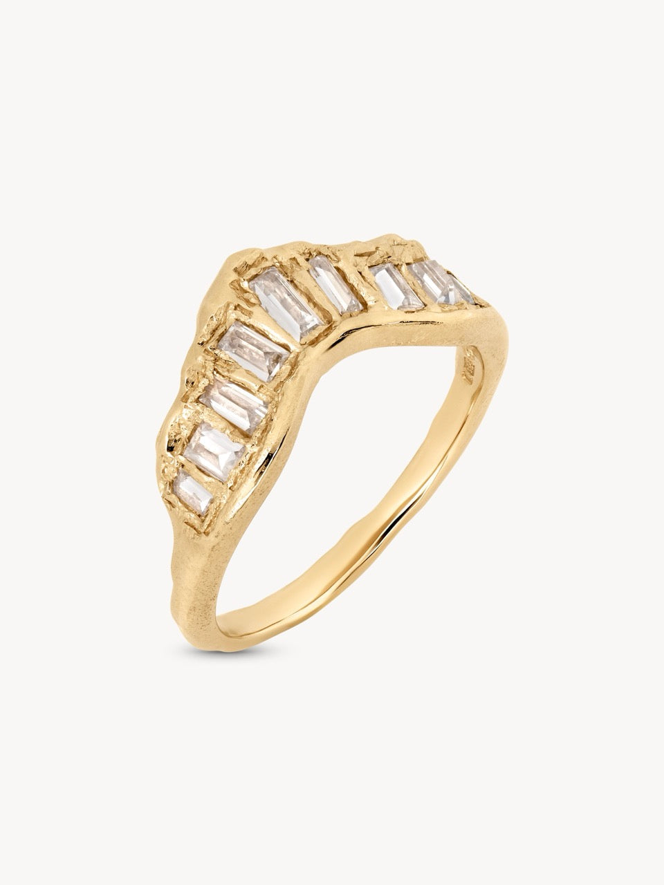 Soft White Diamond Scatter Ring