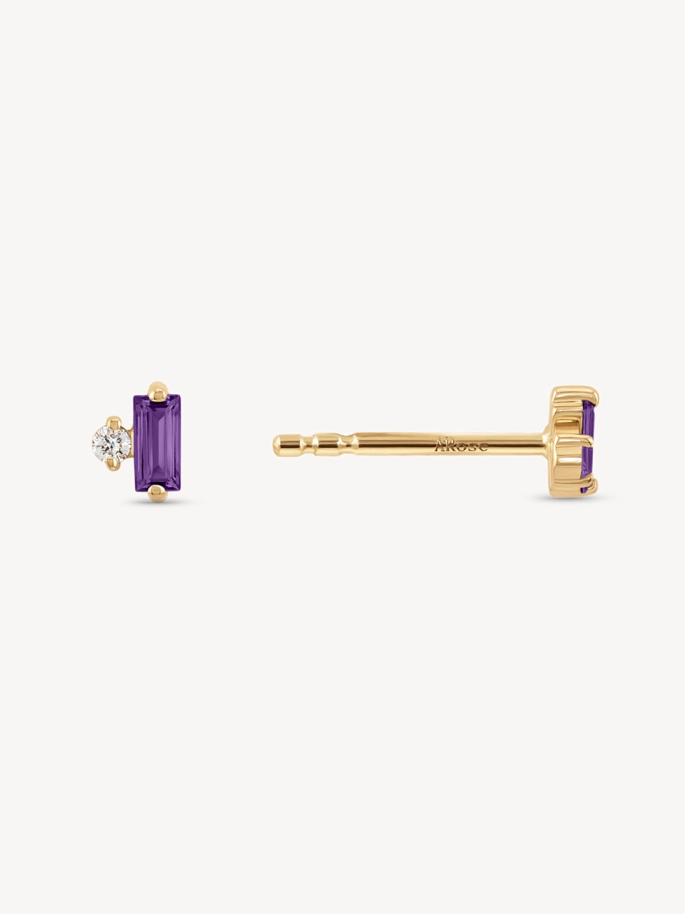 Dainty Baguette Gemstone Studs