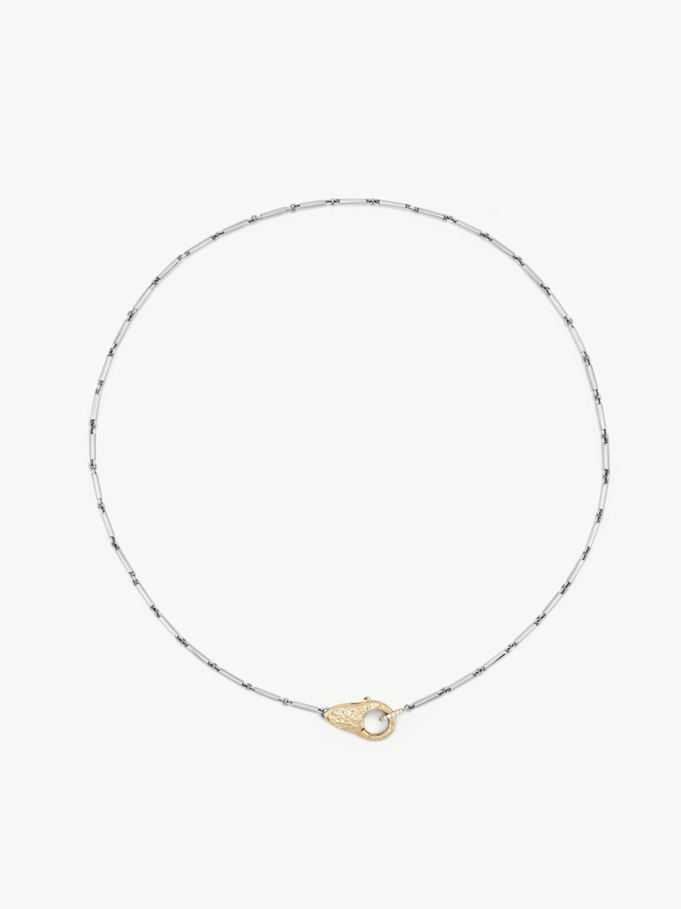 Mixed Metal Mini Lock Necklace