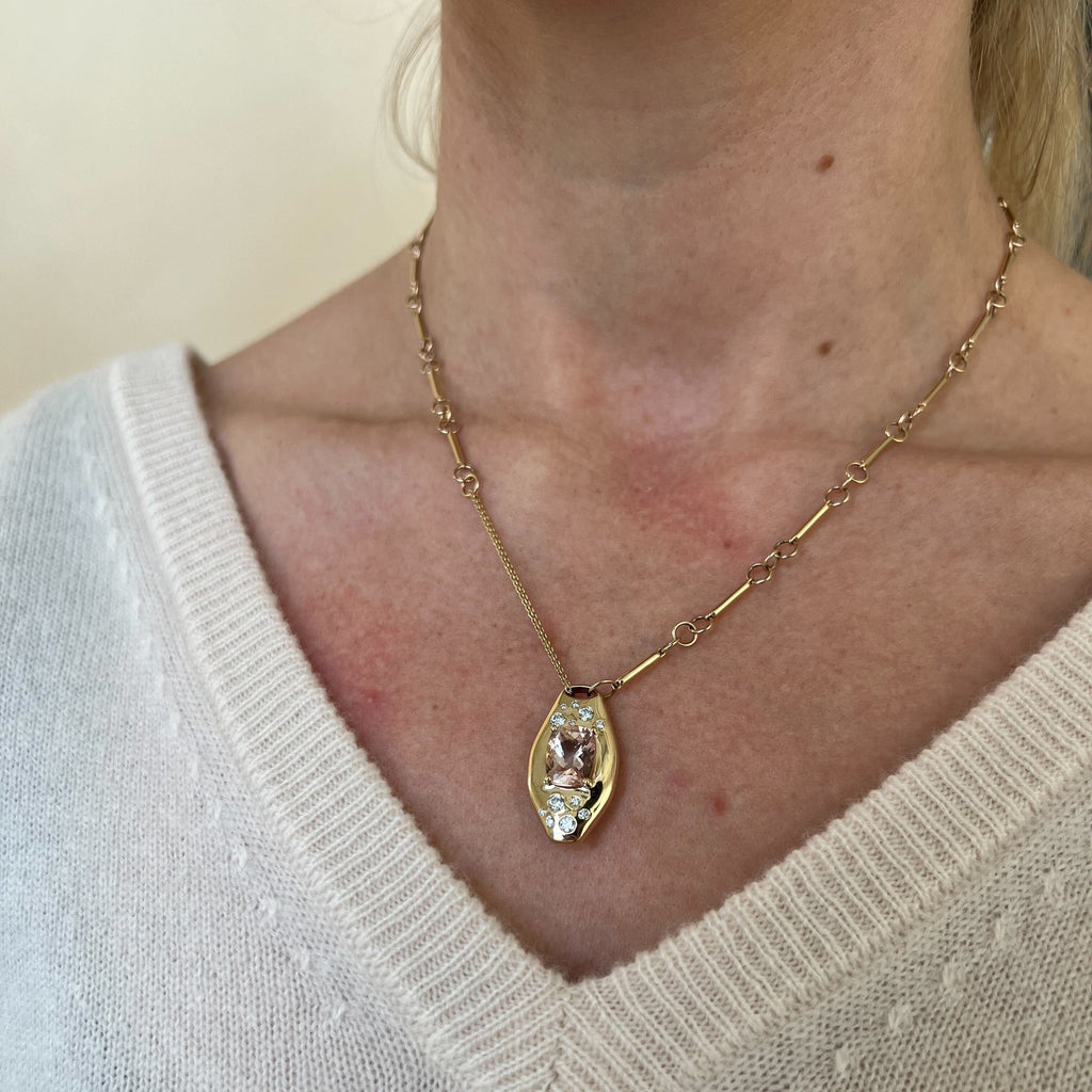 Morganite Slipper Necklace