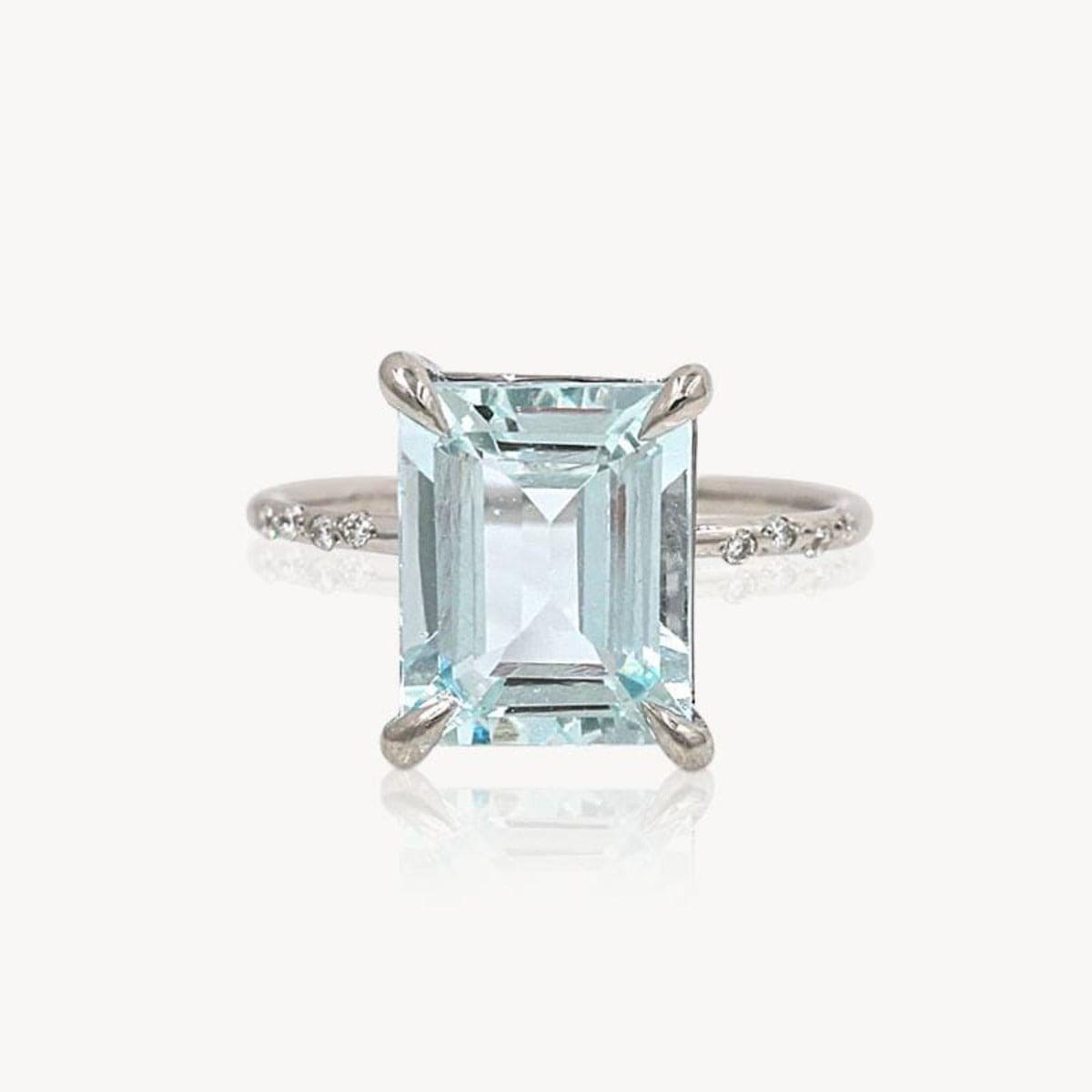 Large Starry Aquamarine Ring