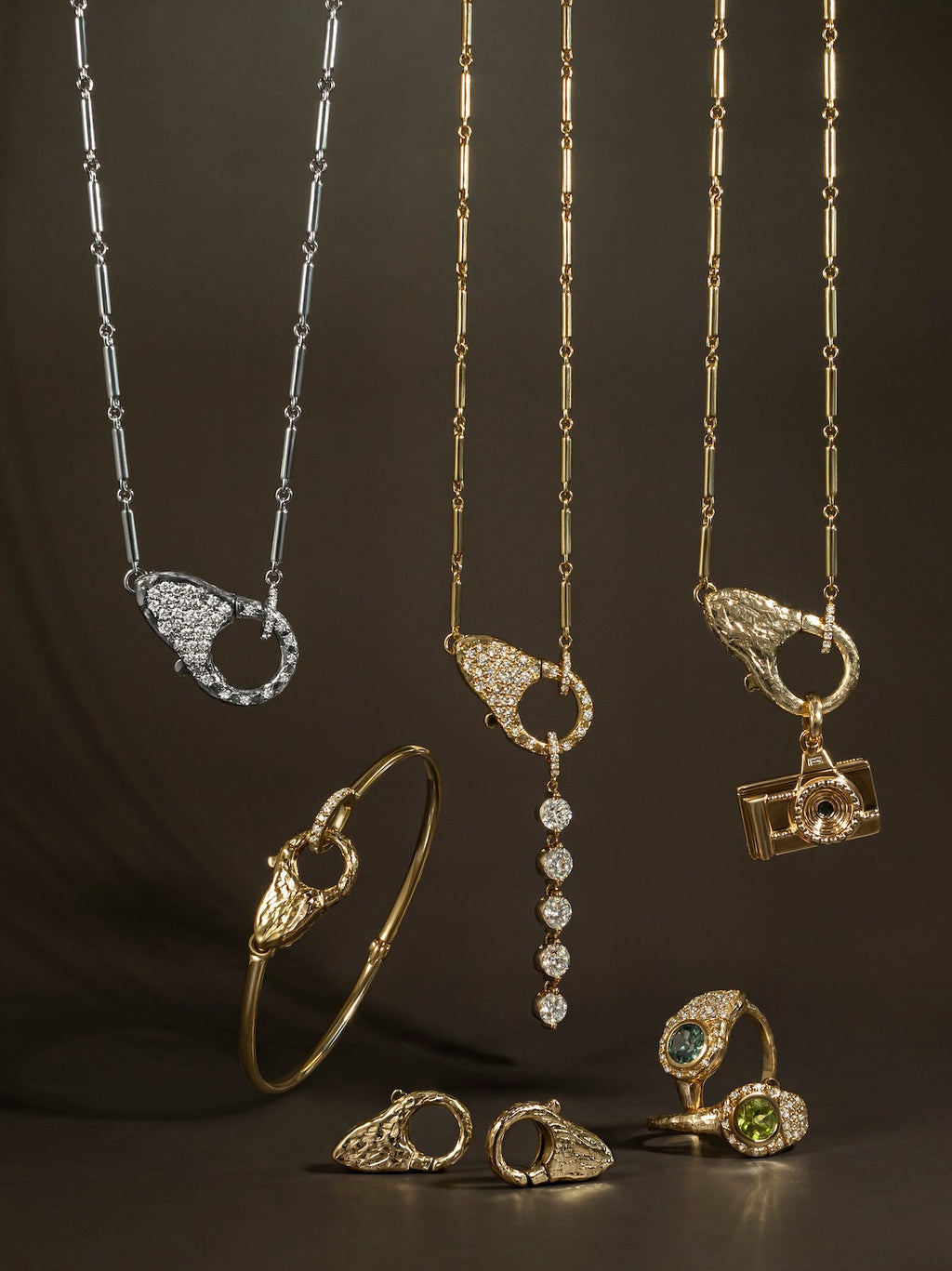 Pave Diamond Lock Necklace