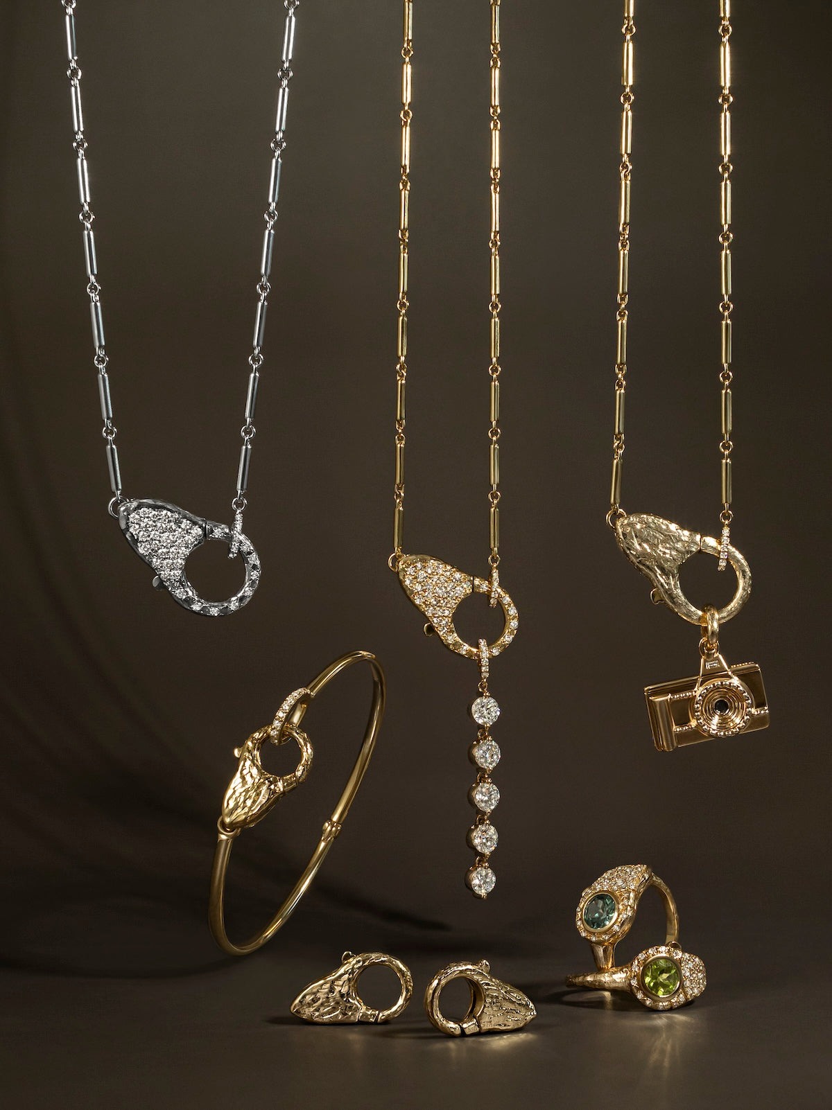 Pave Diamond Lock Necklace