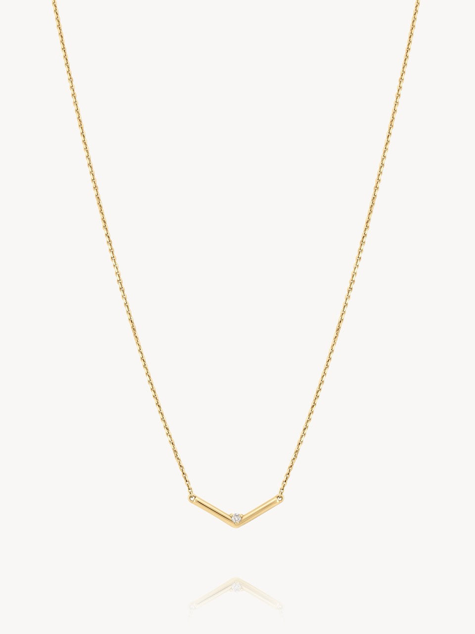 Single Diamond V Necklace