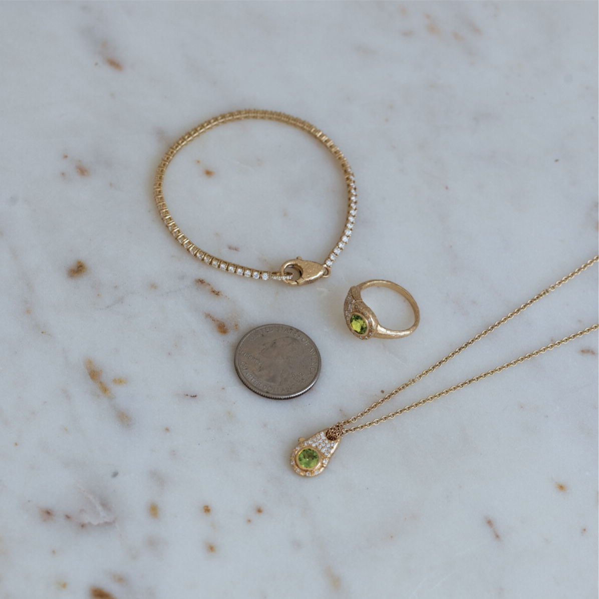Peridot Lock Necklace