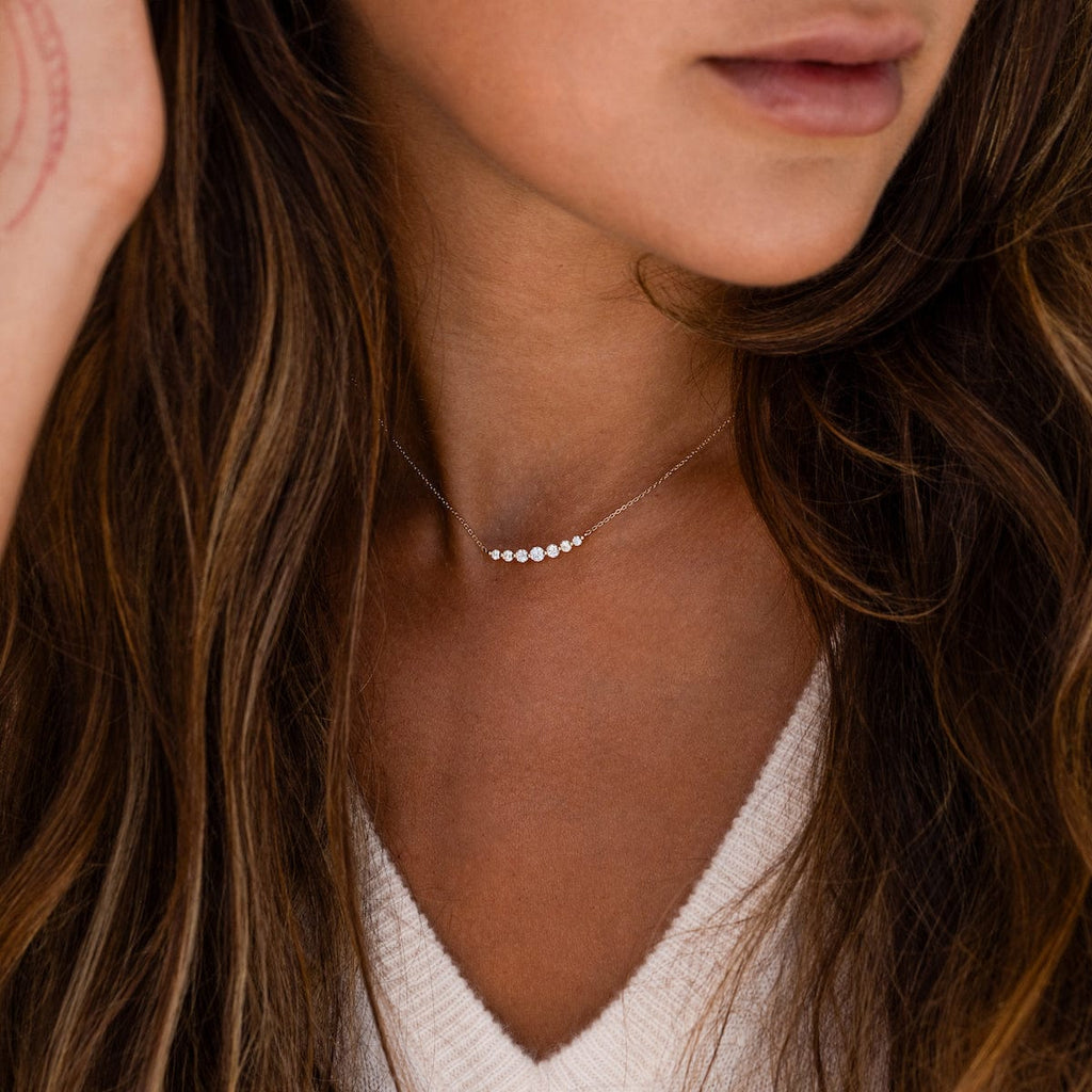 Lab-Grown Floating White Diamond Necklace