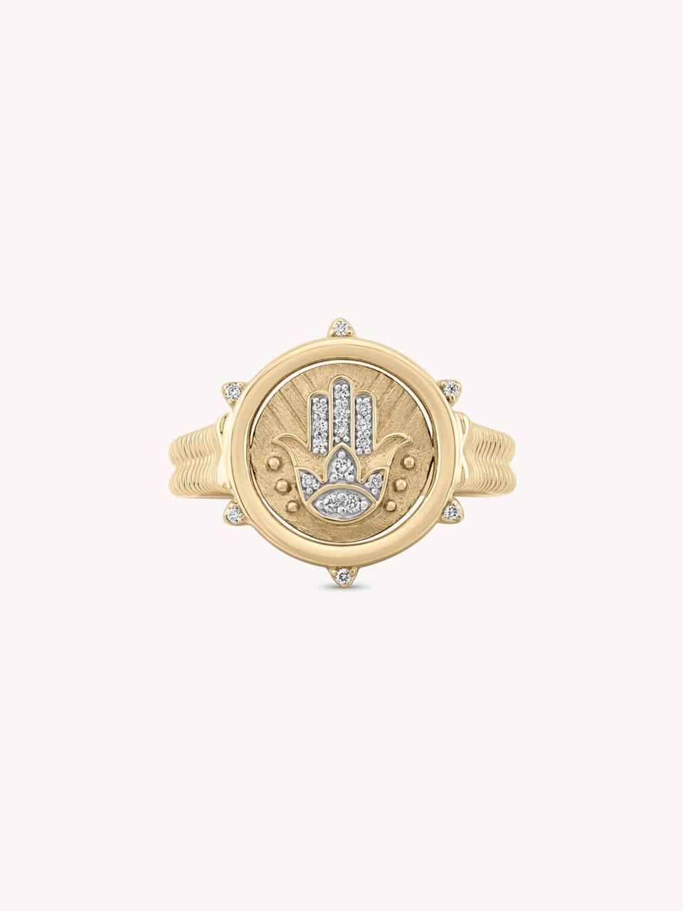 Hamsa and Evil Eye Double Sided Flip Ring